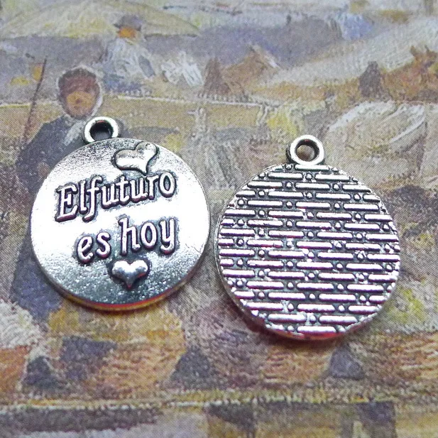 

10pcs/Lot 16x18mm Antique Silver Color Letter Disc Charms Pendant For Jewelry Making DIY Jewelry Findings