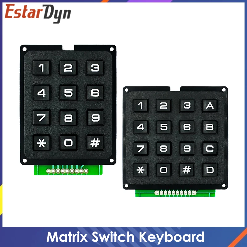 3*4 4*4 Matrix Switch Keyboard Keypad Array Module ABS Plastic Keys 4x4 3x4 12 16 Key Button Membrane Switch DIY Kit for Arduino