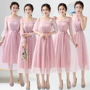 Bridesmaid Dresses Plus Size Red Bridesmaid Dresses Mid-length 2020 Wedding Party Dress ROM80212