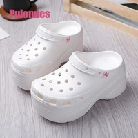 summer women clogs quick dry wedges platform garden shoes beach sandals home slippers thick sole increased flip flops for women