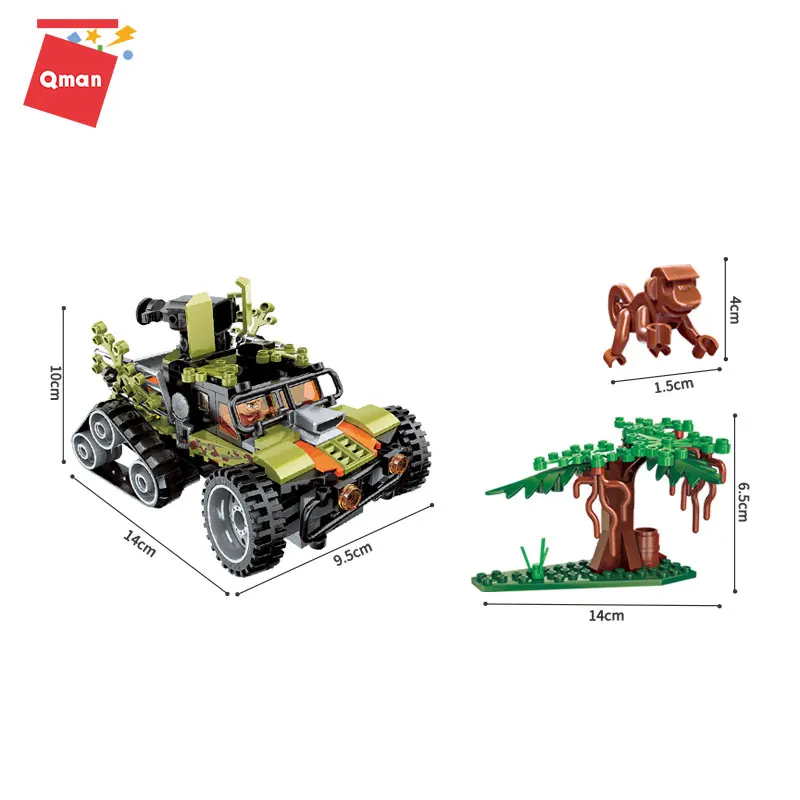 Набор строительных блоков QMAN Friends городская полиция бульдозер строительный