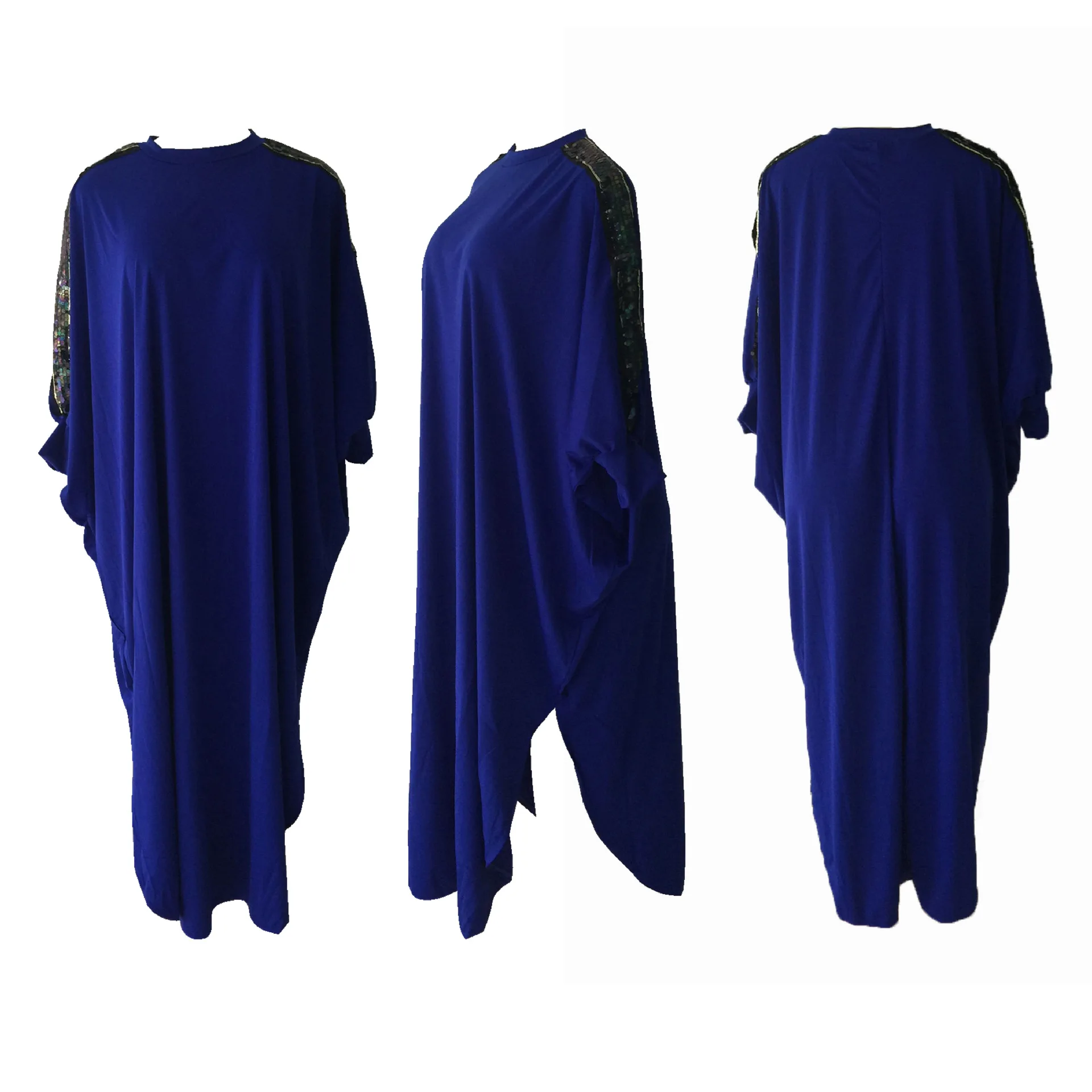 Новая мода африканские женские XXXL код можно носить свободные летучая мышь халаты Мода блёстки большой нерегулярные платье JD1
