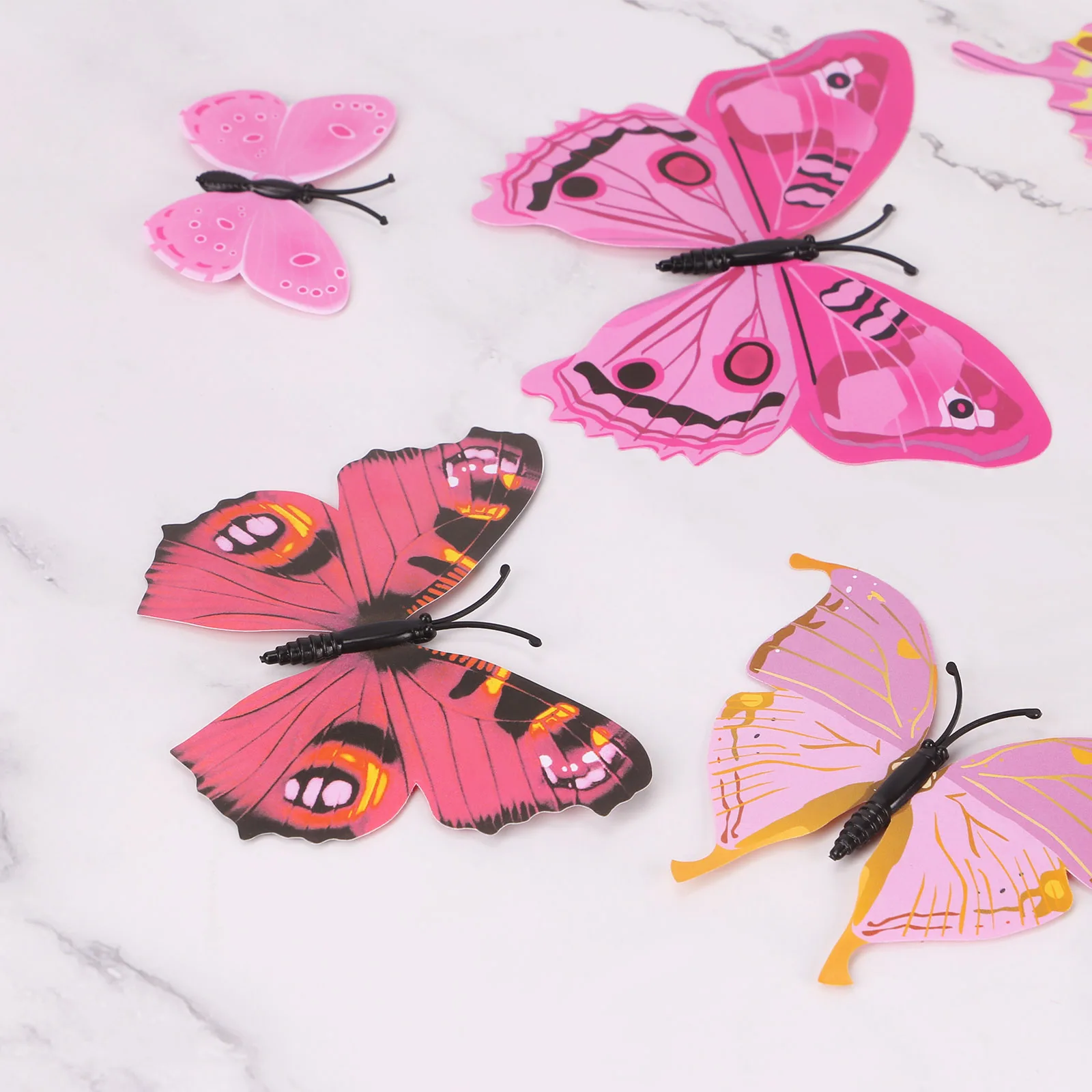 

12pcs/set Multicolor Double Layer 3D Butterfly Wall Sticker Magnet Art Design Decal Home Decor Room Decorations 11 Color