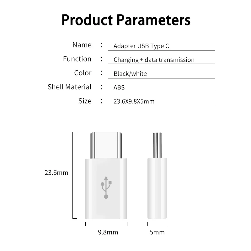 Адаптер ANMONE с Micro USB Мама на USBC папа конвертер для Huawei Mate 20 Pro P20 P30 Xiaomi Samsung Usb