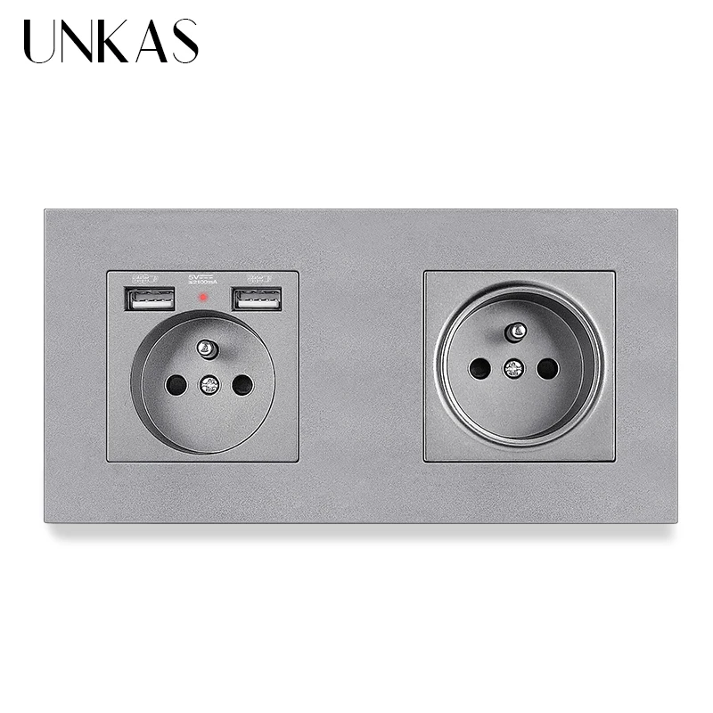 UNKAS пластиковая панель 1 клавиша французская стандартная настенная розетка +