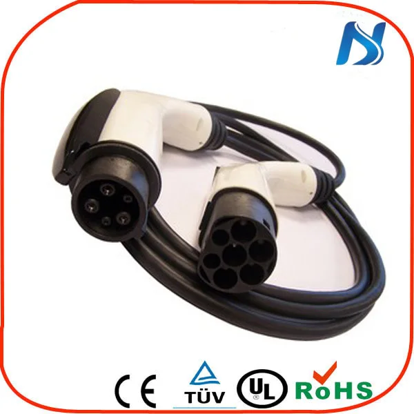 安い Khons J1772にtype1 62196 Type2 Ev充電スパイラルケーブル5メートルj1772 32A