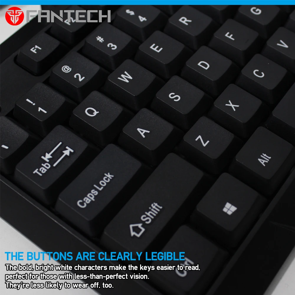 Fantech K210 многофункциональная клавиатура 114 ключей английская проводная USB Keybord для ежедневного использования офисный Keybord