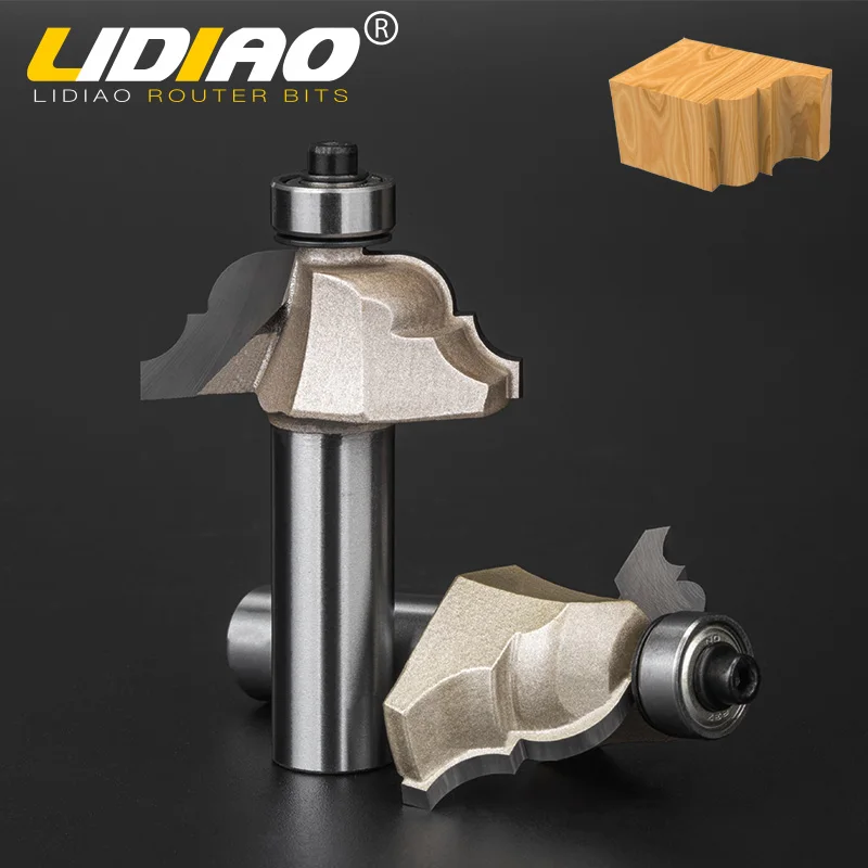 LIDIAO 1/2'' 1/4'' Professional 2 Arc Milling Cutter For Decorating Woodworking Chamfer End Mill Line Trimmer CNC Router Bits |