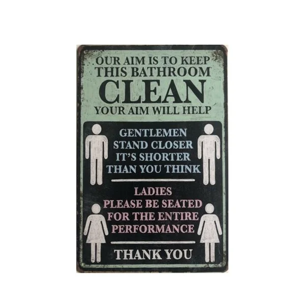 

Toilet Bathroom Garage Rustic Vintage Metal Tin Signs Man Cave Bar Home
