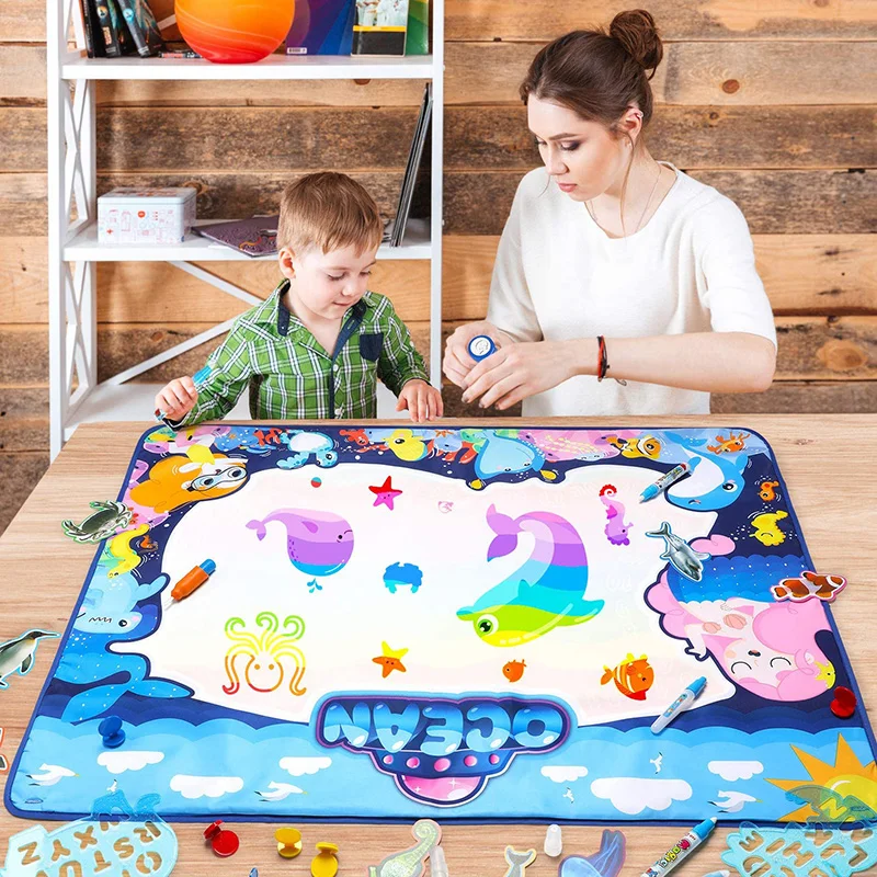 

Baby Kids Aqua Doodl Toys Magic Water Drawing Draw Mat Board Color Coloring Book Scratch Paint Painting Set Educ Toy For Kids