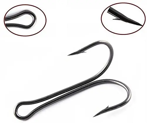 Двойной рыболовный крючок 100 шт|barbed hook|double hookhook black |