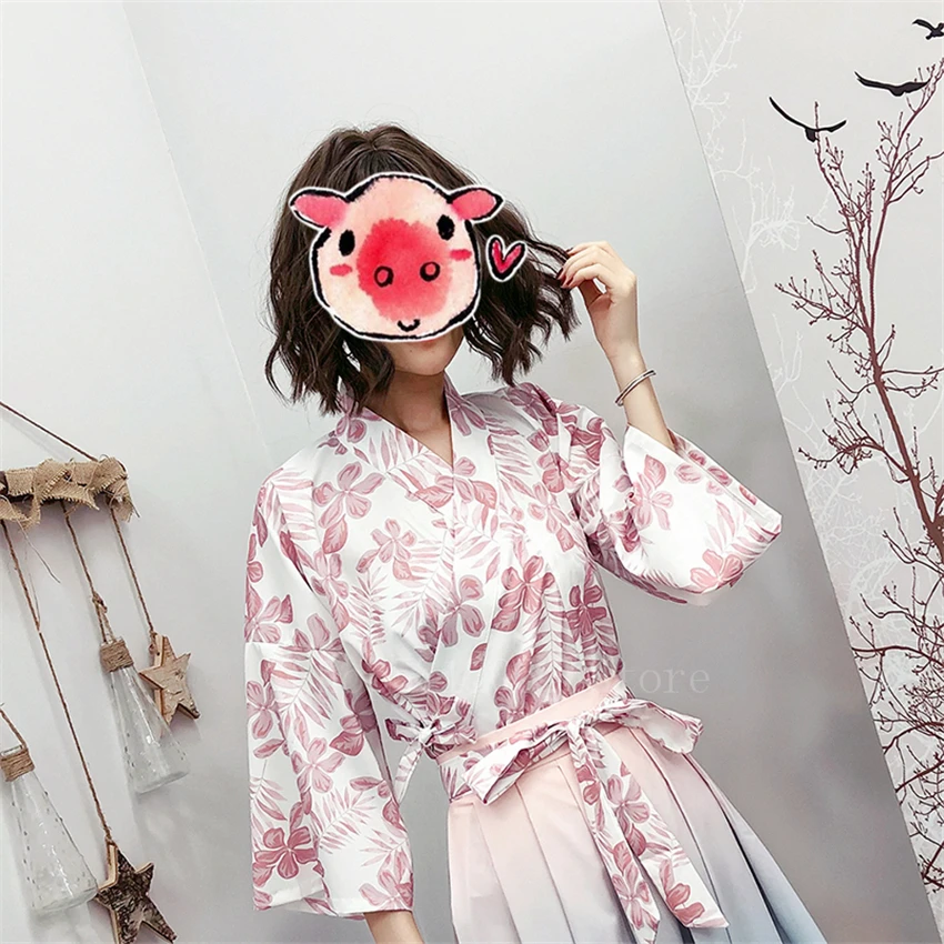 Sakura/Кимоно для девочек Платье в японском стиле винтажном с цветочным рисунком