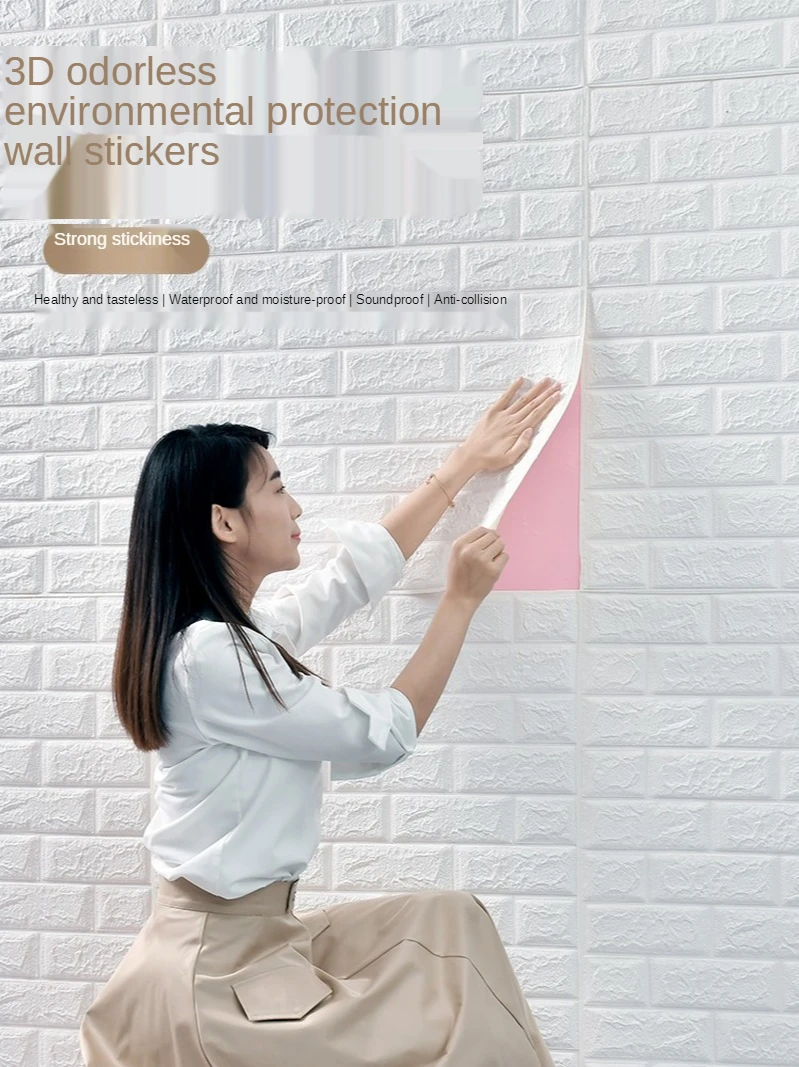 

Moisture-proof And Mildew-proof Self-adhesive Bedroom Living Room Decoration Foam Brick 3D Sticker Wallpaper For Home Use