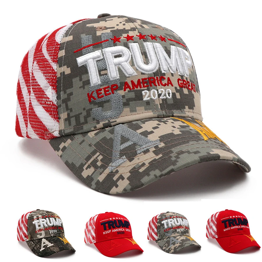 

New Donald Trump 2020 Cap Camouflage USA Flag Baseball Caps Keep America Great Again Snapback President Hat Embroidery Drop Ship
