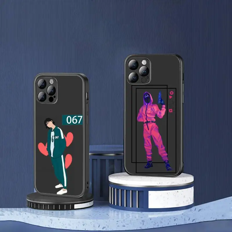 

Squid Game 123Wooden Man Phone Case for iPhone 13 7 8 11 12 Pro X XS XR Samsung A S Note 10 21S 71 Plus pro Max mobile bags