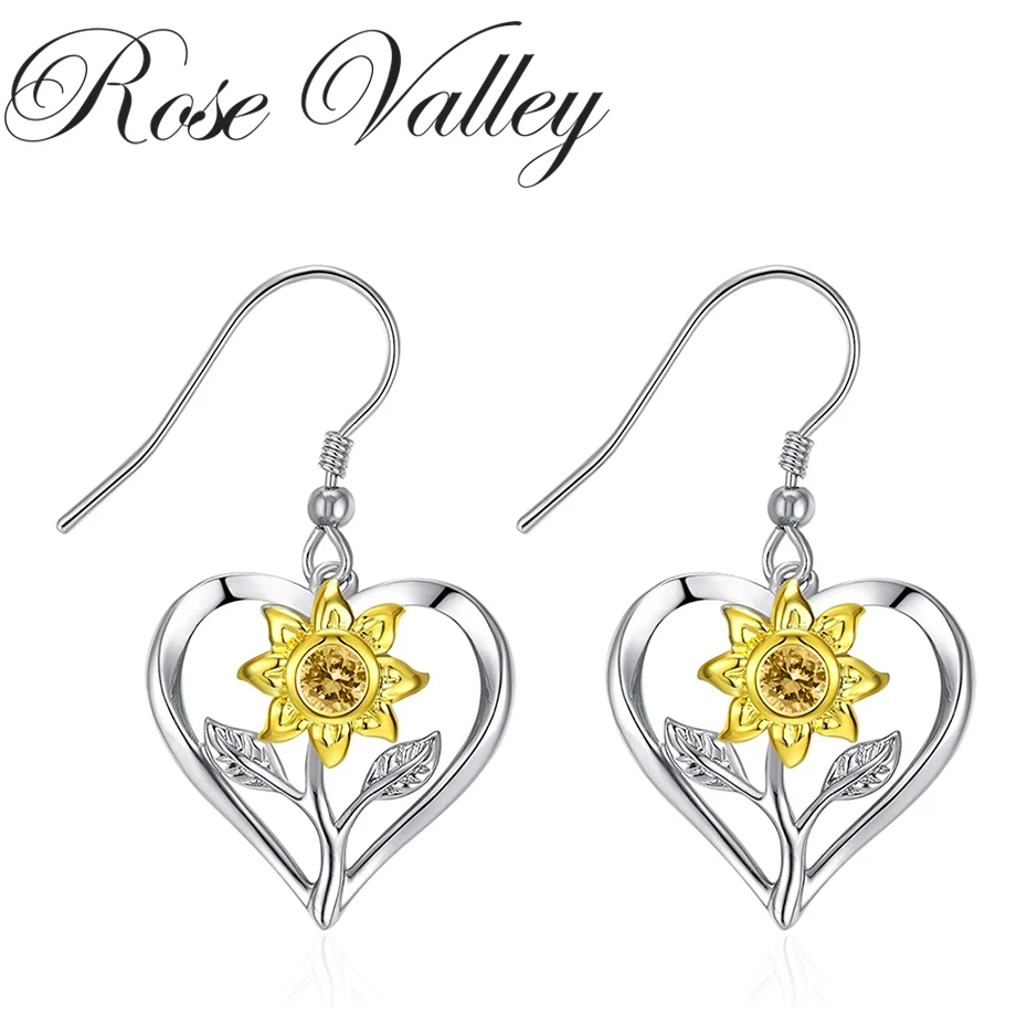 Висячие серьги в виде подсолнуха розы и долины для женщин модные серьги-подвески