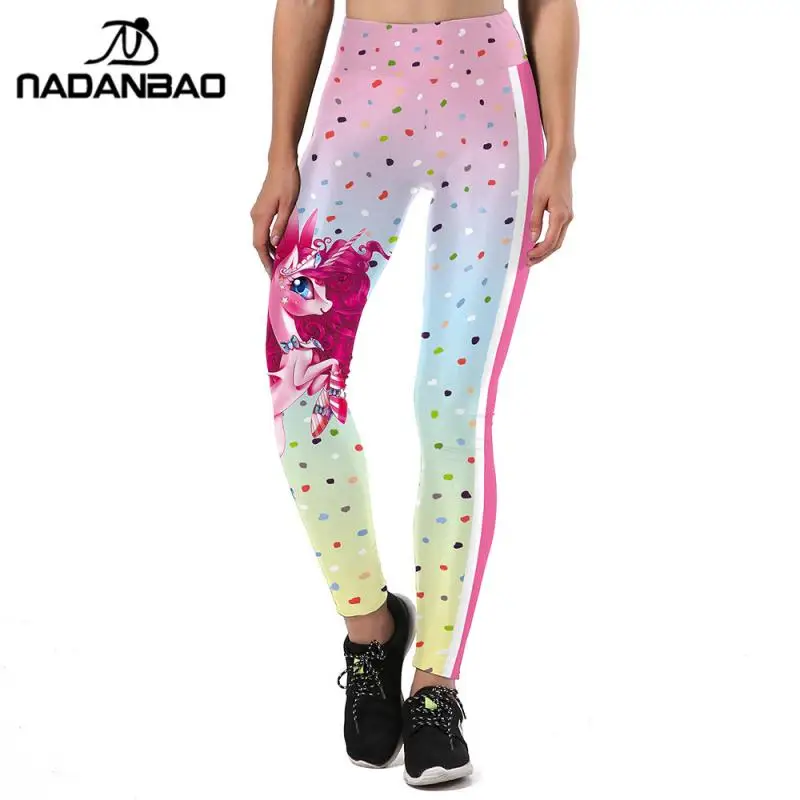Женские эластичные леггинсы с высокой талией и принтом единорога | Женская