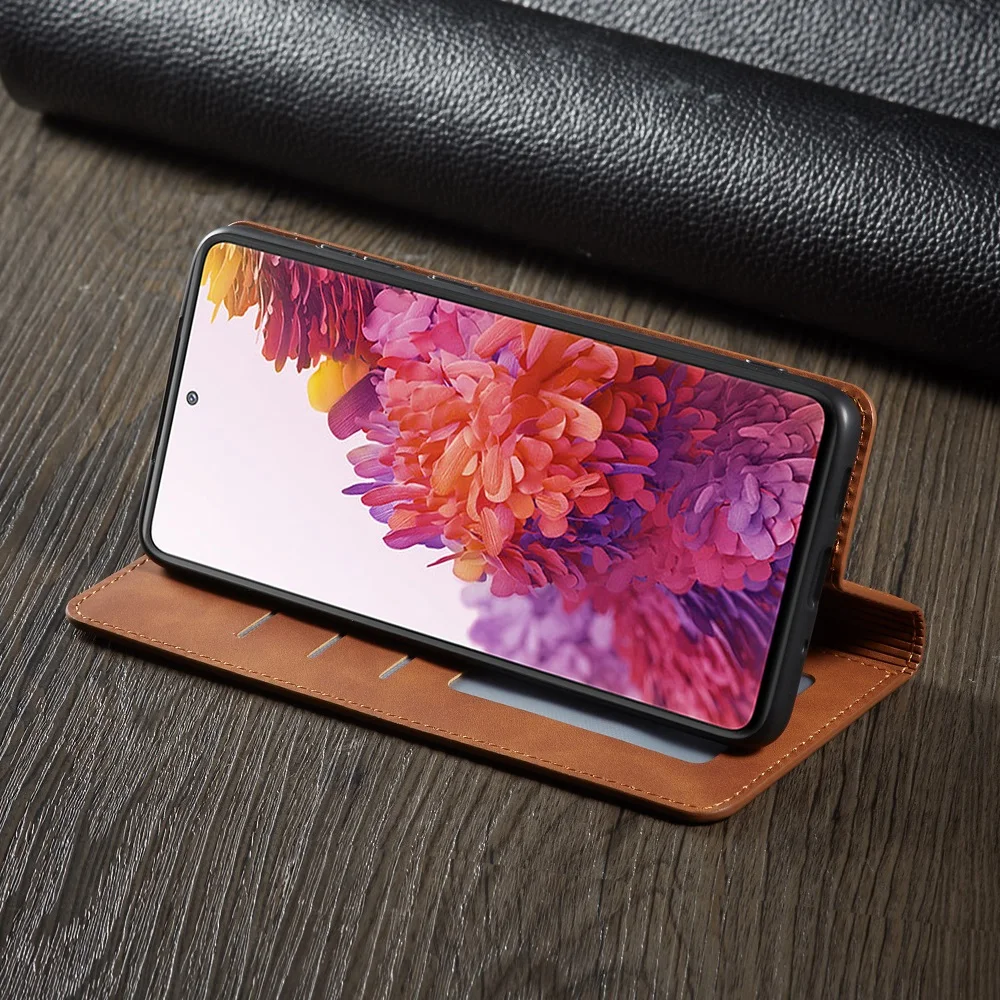 Leather Case for Samsung Galaxy A72 A52 A42 A32 A22 4G A12 5G A03s A02s A21s Flip Cover S21 S20 Ultra FE S10 S9 S8 Plus S7 Edge