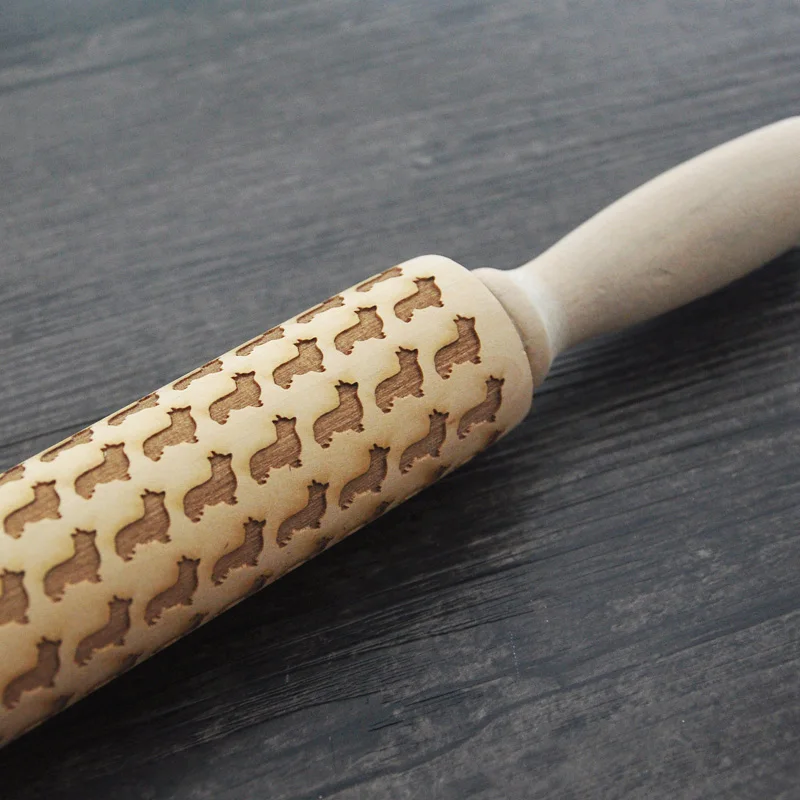 

Wooden Embossed Rolling Pin , engraved rolling pin for cookies , Housewarming gift , patterned rolling pins