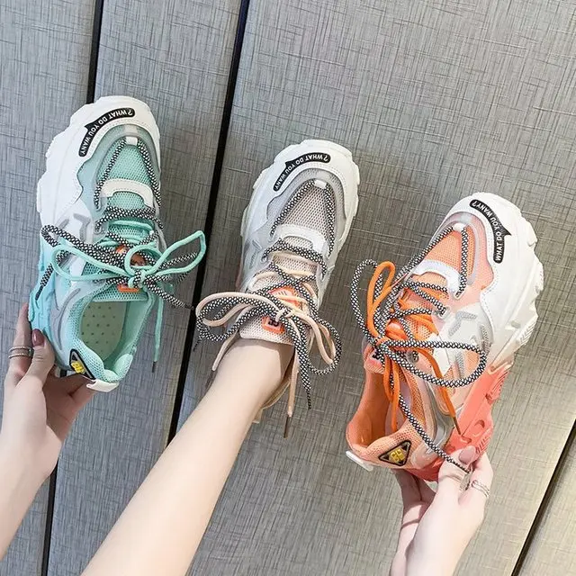

Rainbow Jelly Old Shoes Female Ins Tide 2021 New Autumn and Winter New Women's Shoes Autumn Breathable Sports Shoes