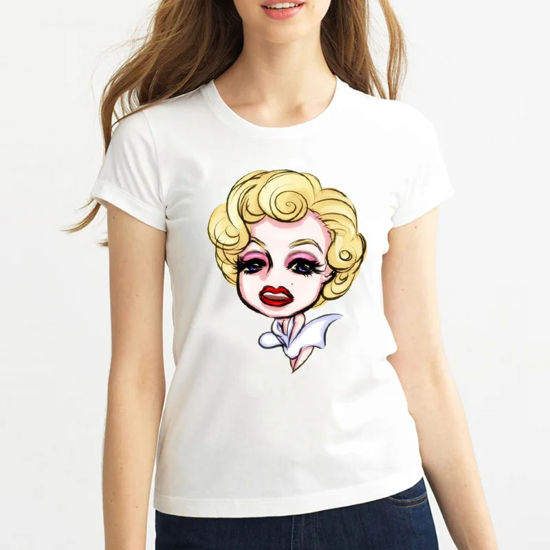 2020 летние модные женские футболки в стиле Барселоны с принтом Мэрилин Монро
