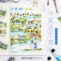 a midsummer nights dream watercolor figure washi tapes 1 roll for scrapbooking diary planner notebook card diy arts crafts