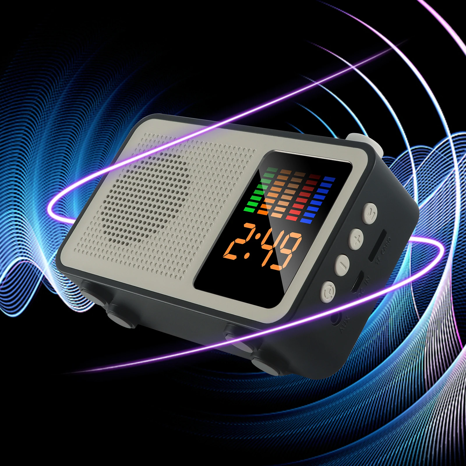 CHUYI Wireless Bluetooth 5.0 Speaker Cool Black With Monitor For FM Radio |