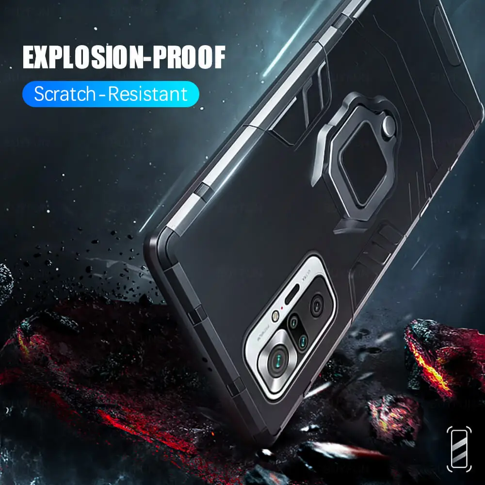 

Shockproof Flip Phone Case For Xiaomi Redmi Note 10 Pro Case 6D Tpu Hard Metal Back Covers On Xiomi Xaomi Redme Note10 Pro Armor