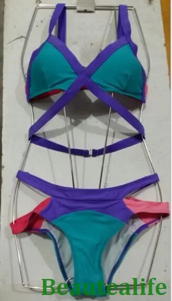 Сексуальный женский бандажный бикини Одноцветный брендовый купальник с