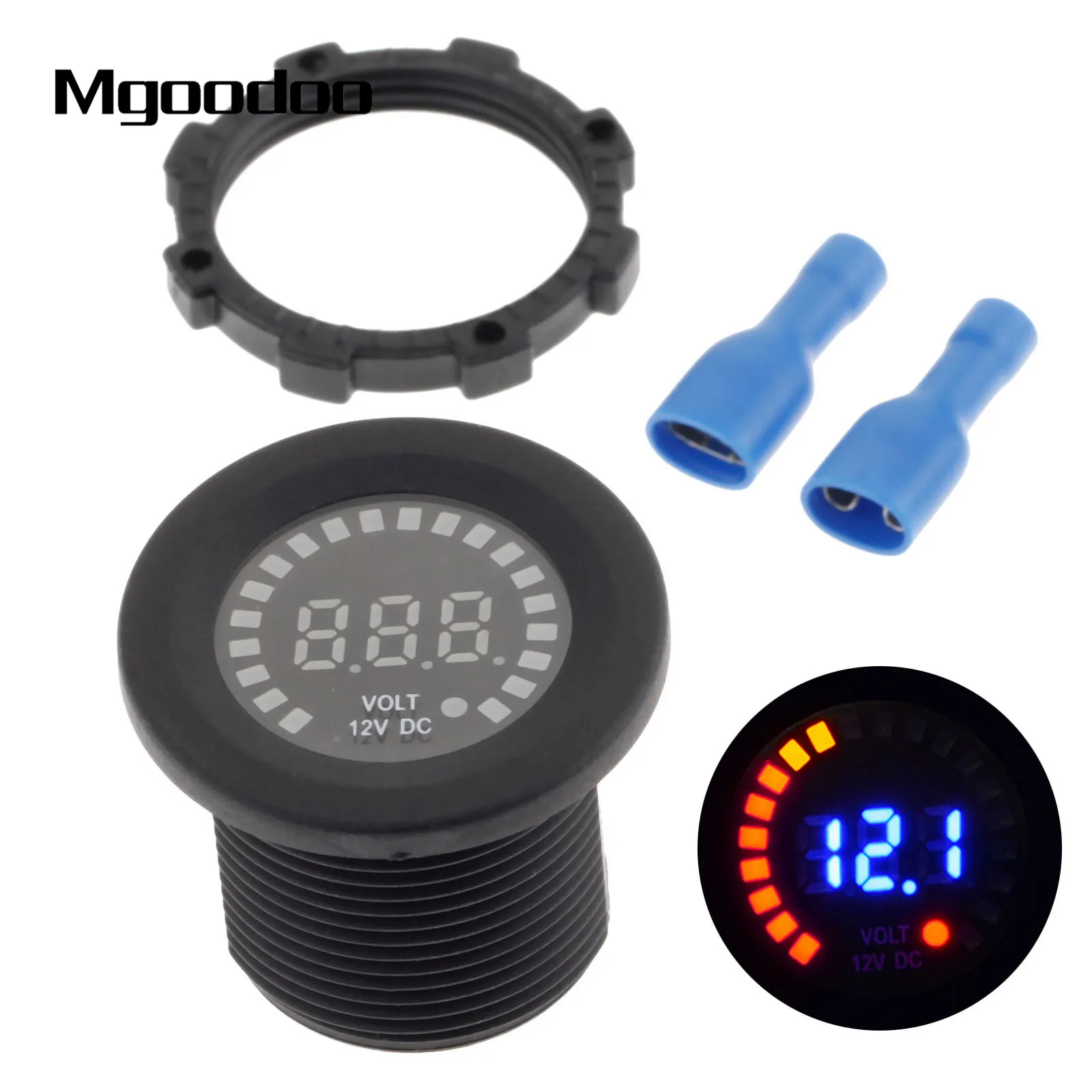 Автомобильный светодиодный вольтметр Mgoodoo с переключателем ВКЛ./ВЫКЛ.