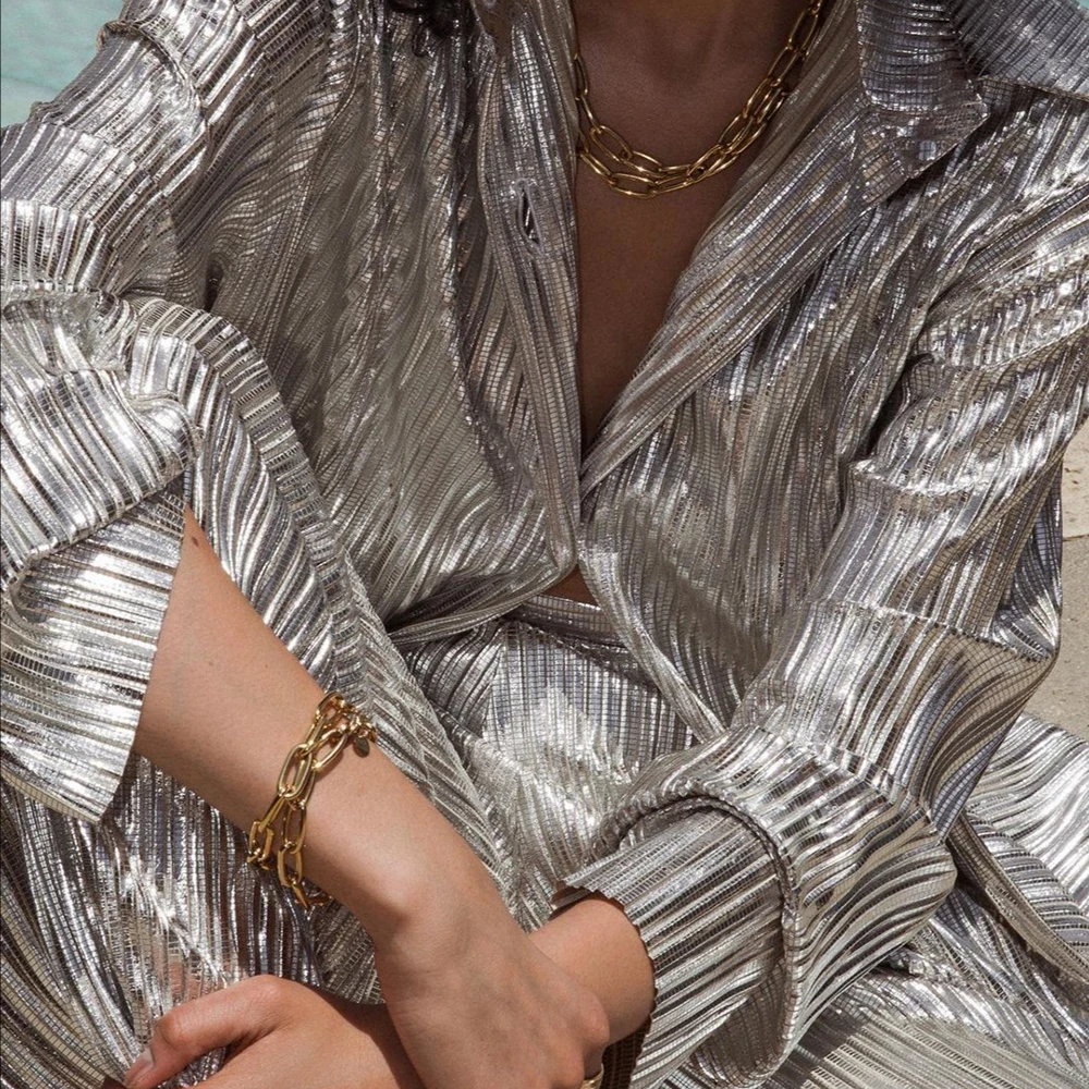 

Basic Jewelry Ladies Stree Style Gold Necklace 18" 22" 26" Three Size Gold Plated Cuban Link Chain Necklaces For Women