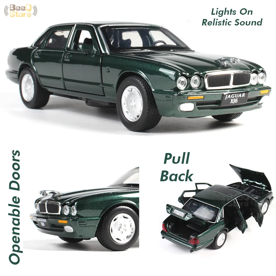 

XJ6 1:32 Alloy Car Classic Model Diecast Super Racing Lifting Tail Wheel Pull Back for Children Car Toys JAGUAR Gifts