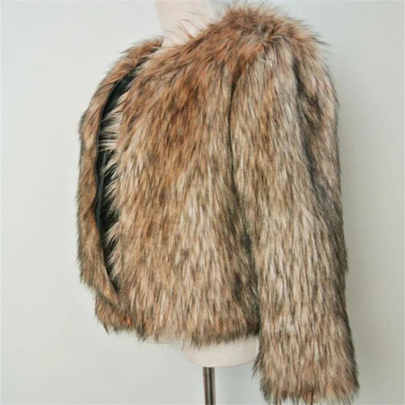 Fox fur coat womens jackets ladies short clothes imitation raccoon slim leisure warm autumn winter new style manteau femme hiver