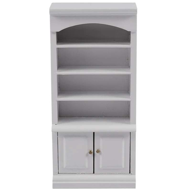 

1:12 Doll House Wooden Living Room Bookcase Mini Diy Cabinet Bookcase and Bathroom Cabinet Modern White Doll House Wooden Living