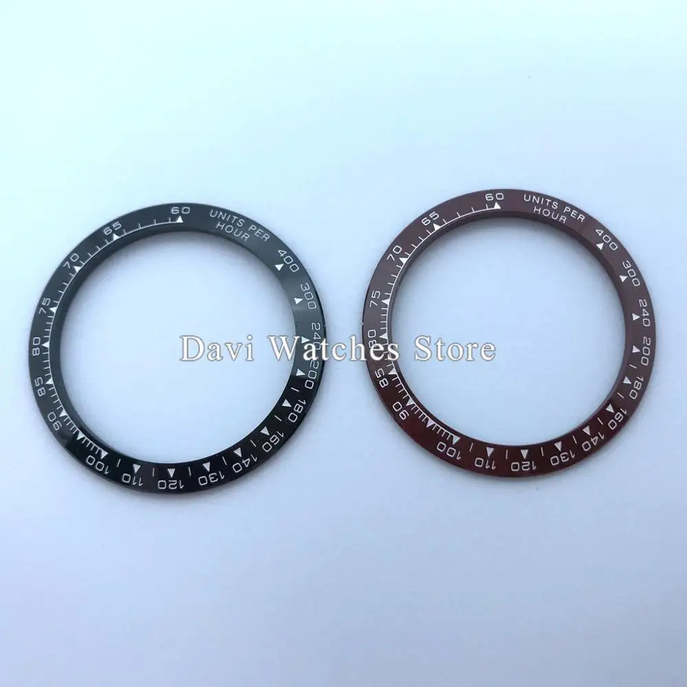 39 миллиметровый корпус для часов вставки черного/кофейного цвета керамические