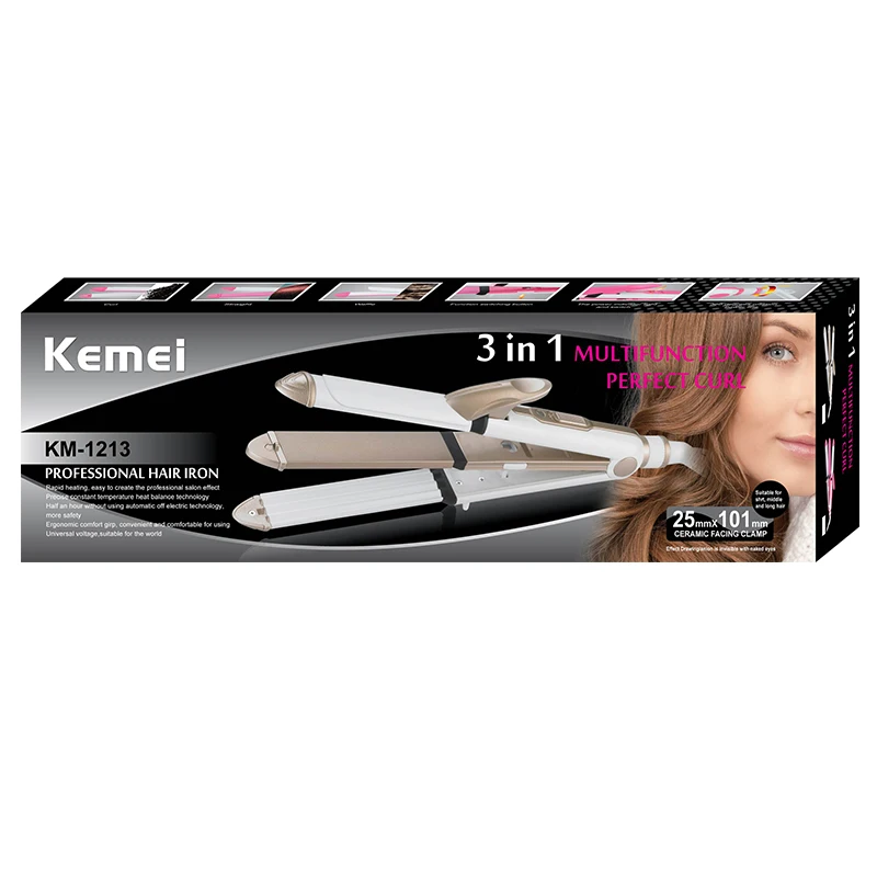 

3in1 hair straightener fast flat iron professional electric straightening titanium high quality 100-240v EU plug