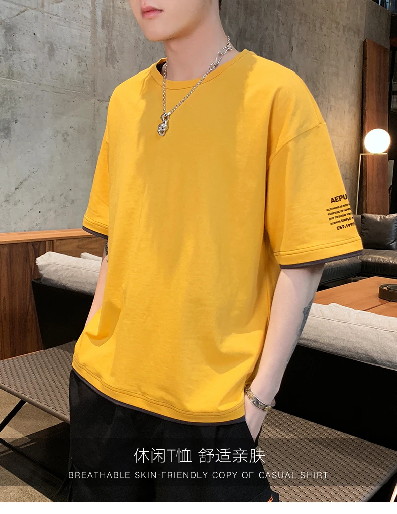 

Short-sleeved men's t-shirt casual breathable half-sleeved top 2769