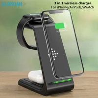 qi wireless charger fast charging for iphone 12 11 pro x 8 xs xr apple watch 6 se 5 airpods dock station 15w 3 in 1 phone holder