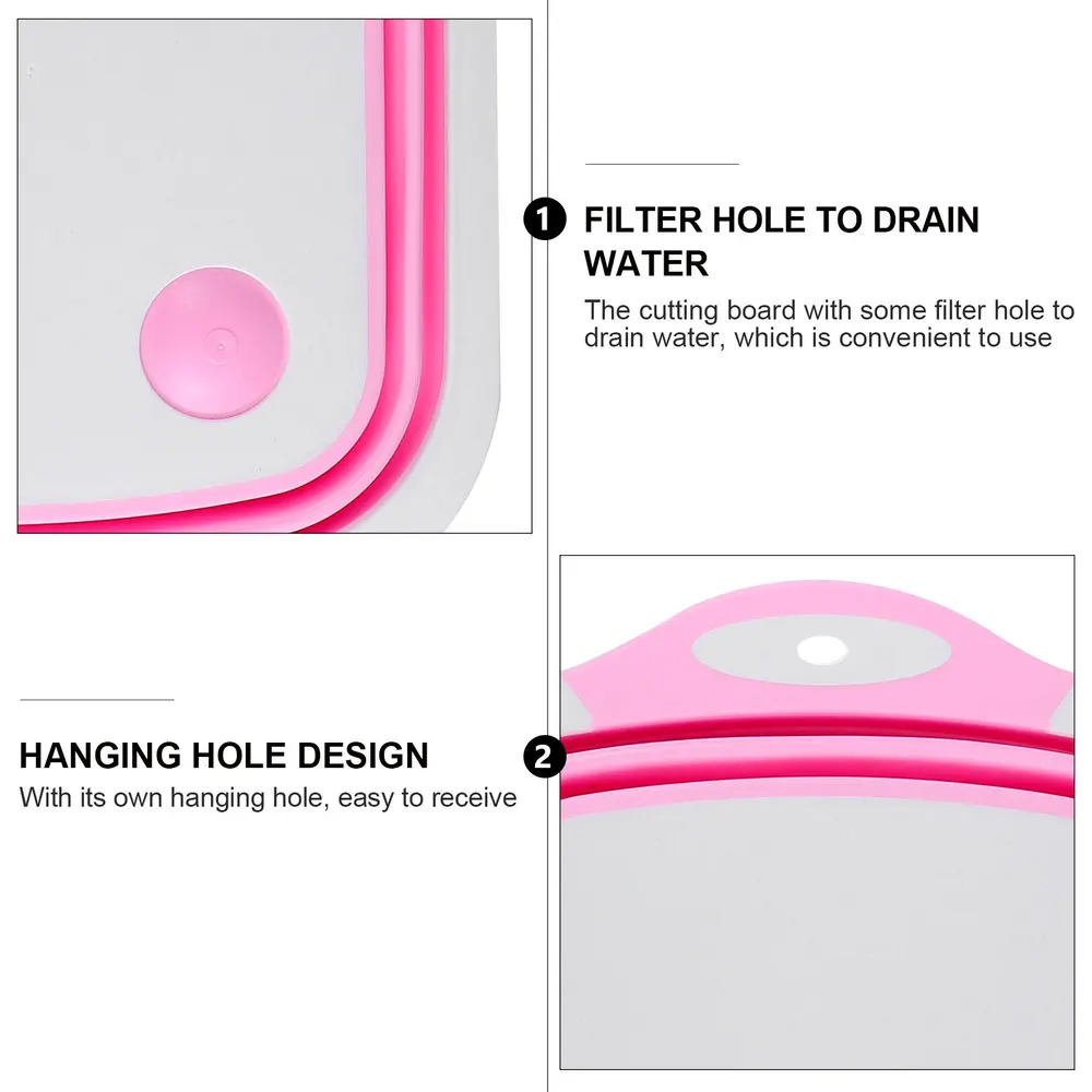 

1pc Home Cutting Board Foldable Chopping Board Kitchen Accessories Drain Basket