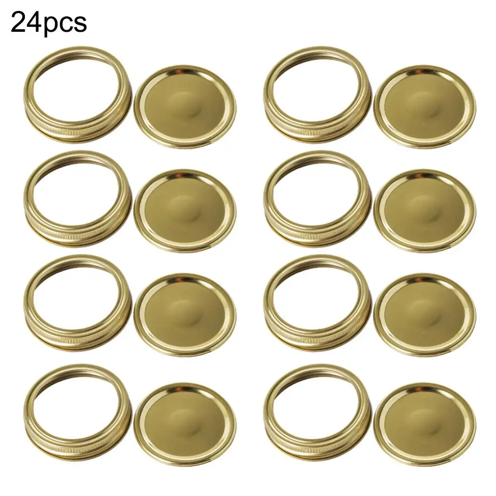 

24pcs Regular Mouth Canning Lids Bands Split-Type Leak Proof for Mason Jar Canning Lids Covers Kitchen parts
