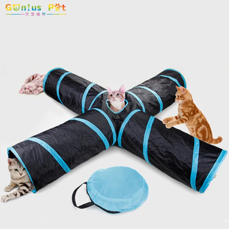 

Gonuis Pet Spiral Cat Tunnel Toy Foldable Cat Four-Channel Tubes Collapsible Crinkle Kitten Toys Funny Play For Dog Cat Supplies