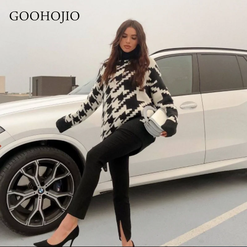 

GOOHOJIO 2021 Spring and Autumn All-match Women Sweaters Casual Simplicity Sweater Women Fashionable Chic Sweater for Ladies