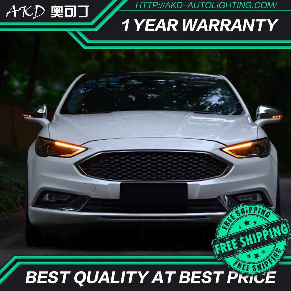 AKD тюнинг Автомобильная фара для Ford Mondeo Fusion 2017-2019 светодиодные фары DRL ходовые