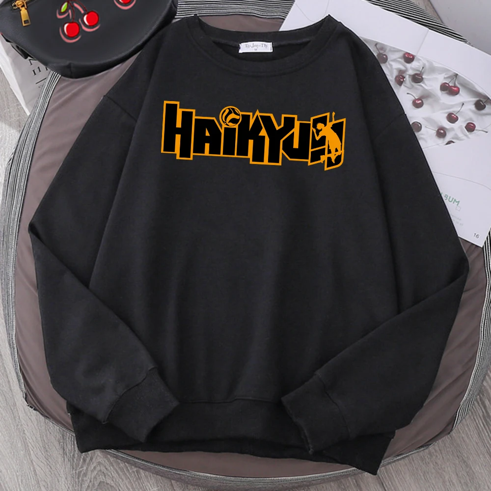 

Худи Haikyuu с аниме текстом, Мужская модная повседневная осенняя одежда, высококачественный свитшот для мужчин, Удобный спортивный костюм бол...