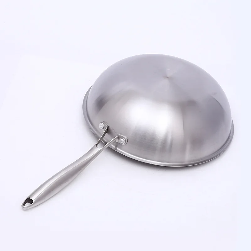 32cm Wok non-stick pan 304 stainless steel less smoke multi-function household wok induction cooker gas for | Дом и сад