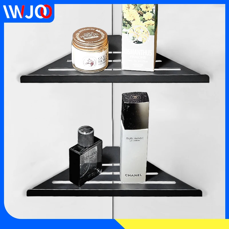 Bathroom Shelf Wall Hanging Rack Black Stainless Steel Shelves Shampoo Storage Holder Corner Cosmetic Shower Caddy | Обустройство
