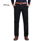 ZYYong новые мужские брюки прямые свободные повседневные брюки большой размер хлопок модный мужской деловой костюм брюки зеленый коричневый серый хаки