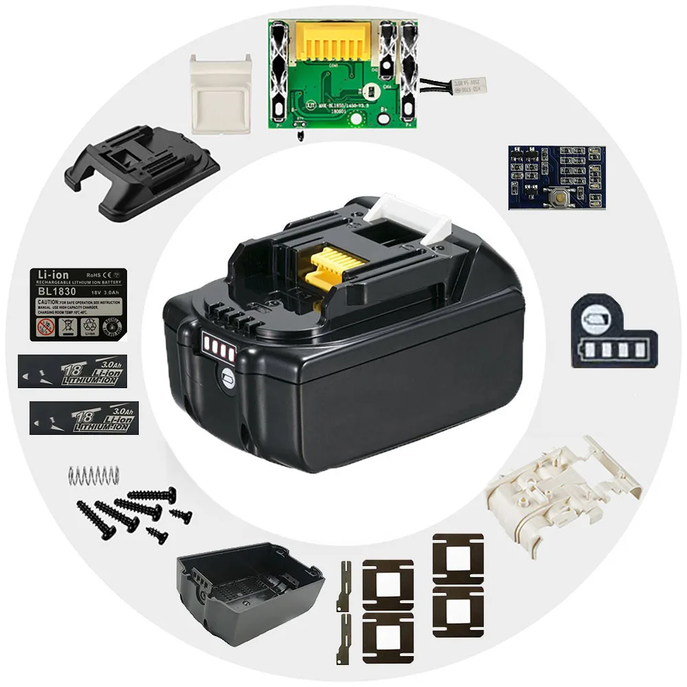 BL1830 Li-ion Battery Case Charging Protection Circuit Board Label Box LED Indicator For Makita 18V 3.0Ah 6.0Ah Sticker |