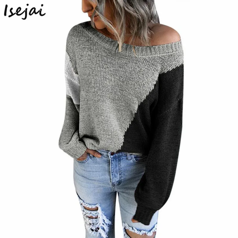 

One Shoulder Long Sleeve Pullover Women Irregular Pullovers for Women Autumn Sweater Woman Jumper