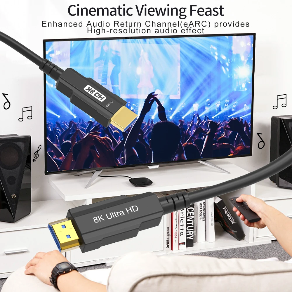 8 к углеродное волокно совместимому с HDMI 2 1 оптоволоконного кабеля 8K @ 60 Гц 4K 120